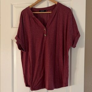 Burgundy Short Sleeve Top